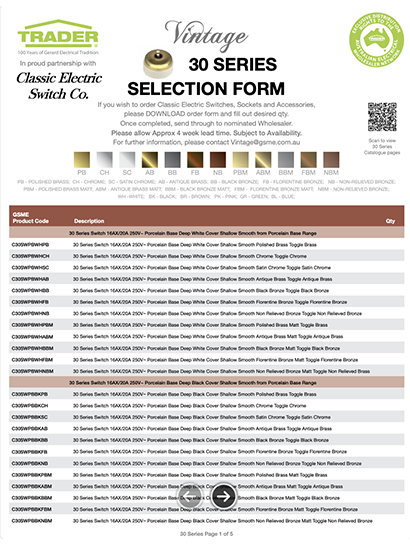 Vintage Selection Form - 30