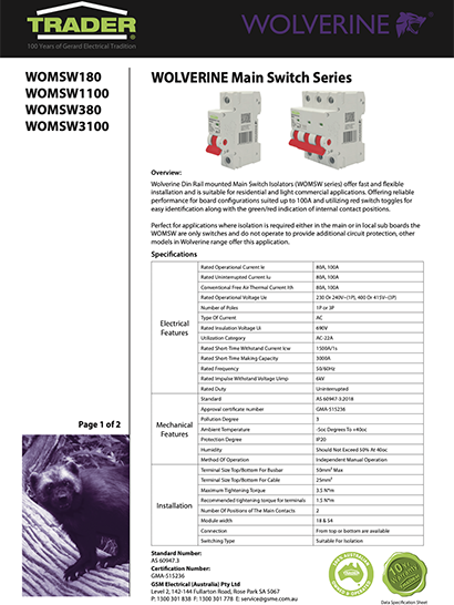 Wolverine Data Sheet