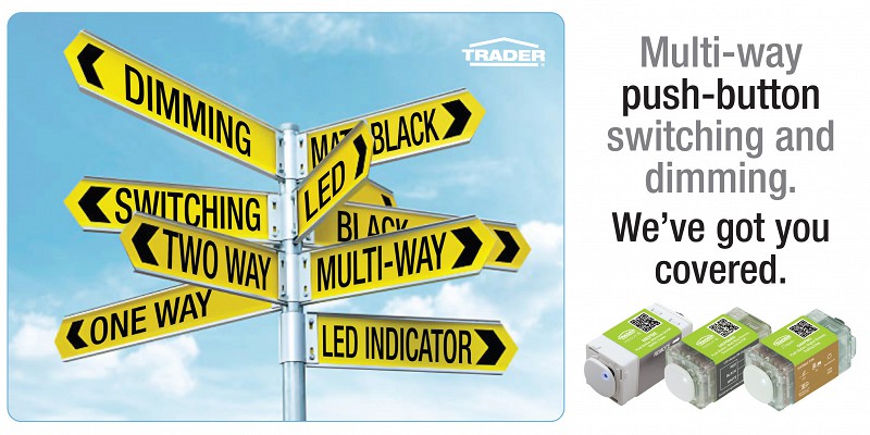 Multi-way push-button switching and dimming