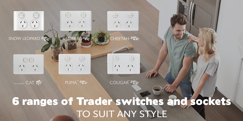 6 ranges of Trader switches and sockets to suit any style